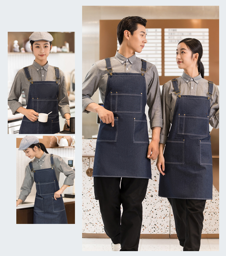 Fashion washed denim suspender apron H01-503