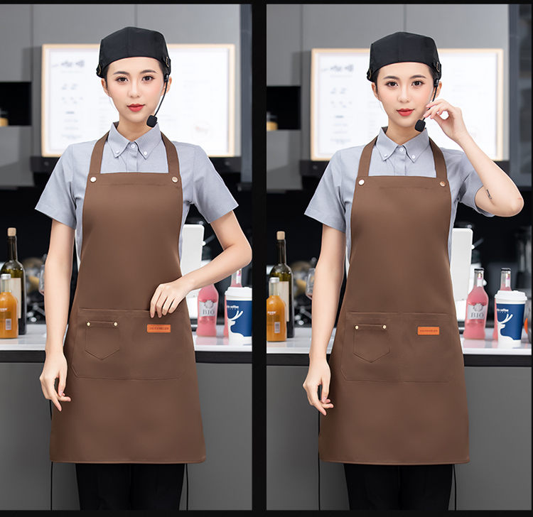 Workwear waterproof fabric solid color halter neck apron N01-586-594