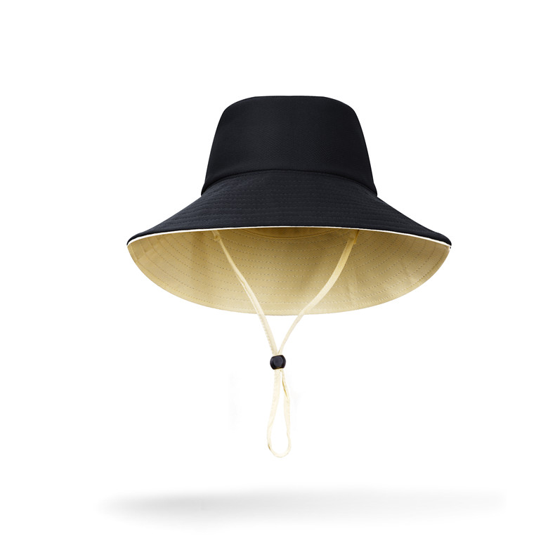 Bucket hat series double-sided large brim sun hat with adjustable windproof rope D27-CZD132