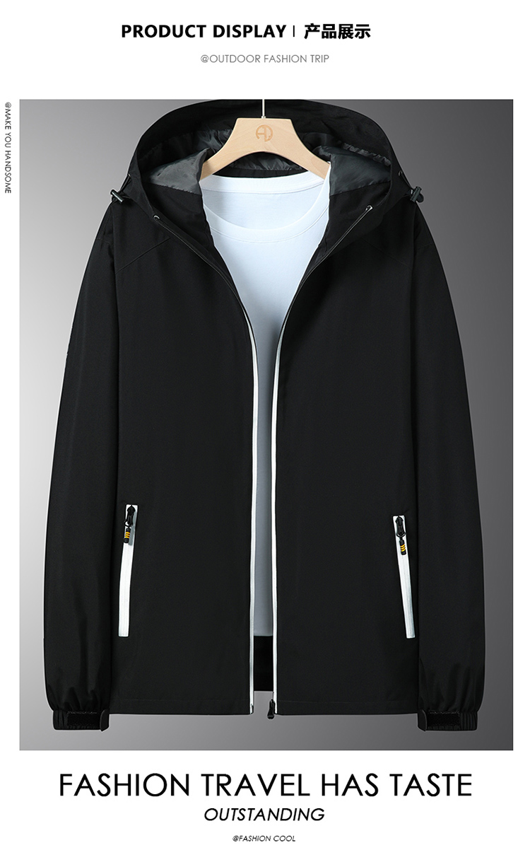 Reflective Strip Water-Repellent Velcro Hooded Jacket Women KL-XL12020 Women