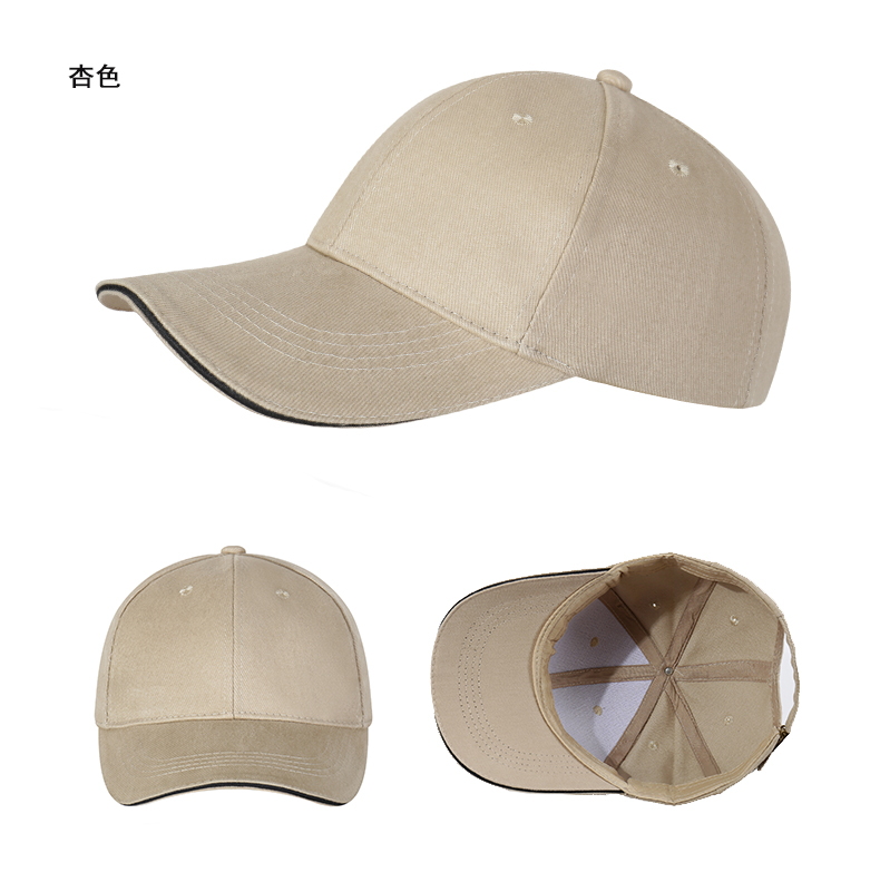 Gauze brushed copper buckle clip edge six-panel baseball cap CF812