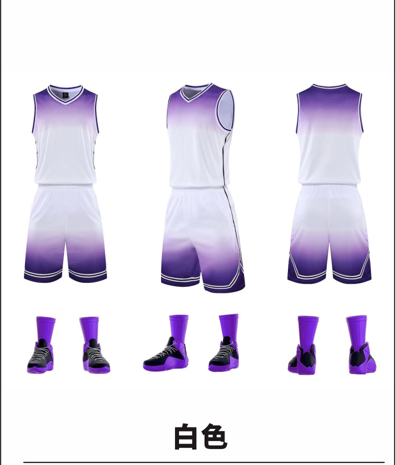 Personalized gradient breathable basketball uniform suit 176-L049