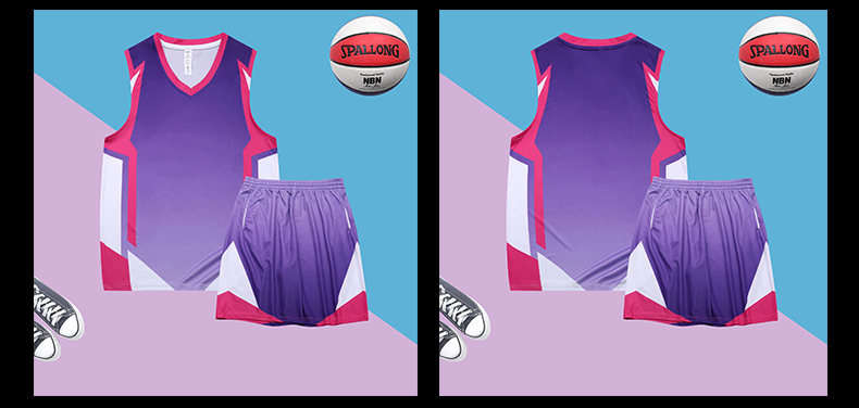 Gradient color basketball uniform suit GR1-1981 men