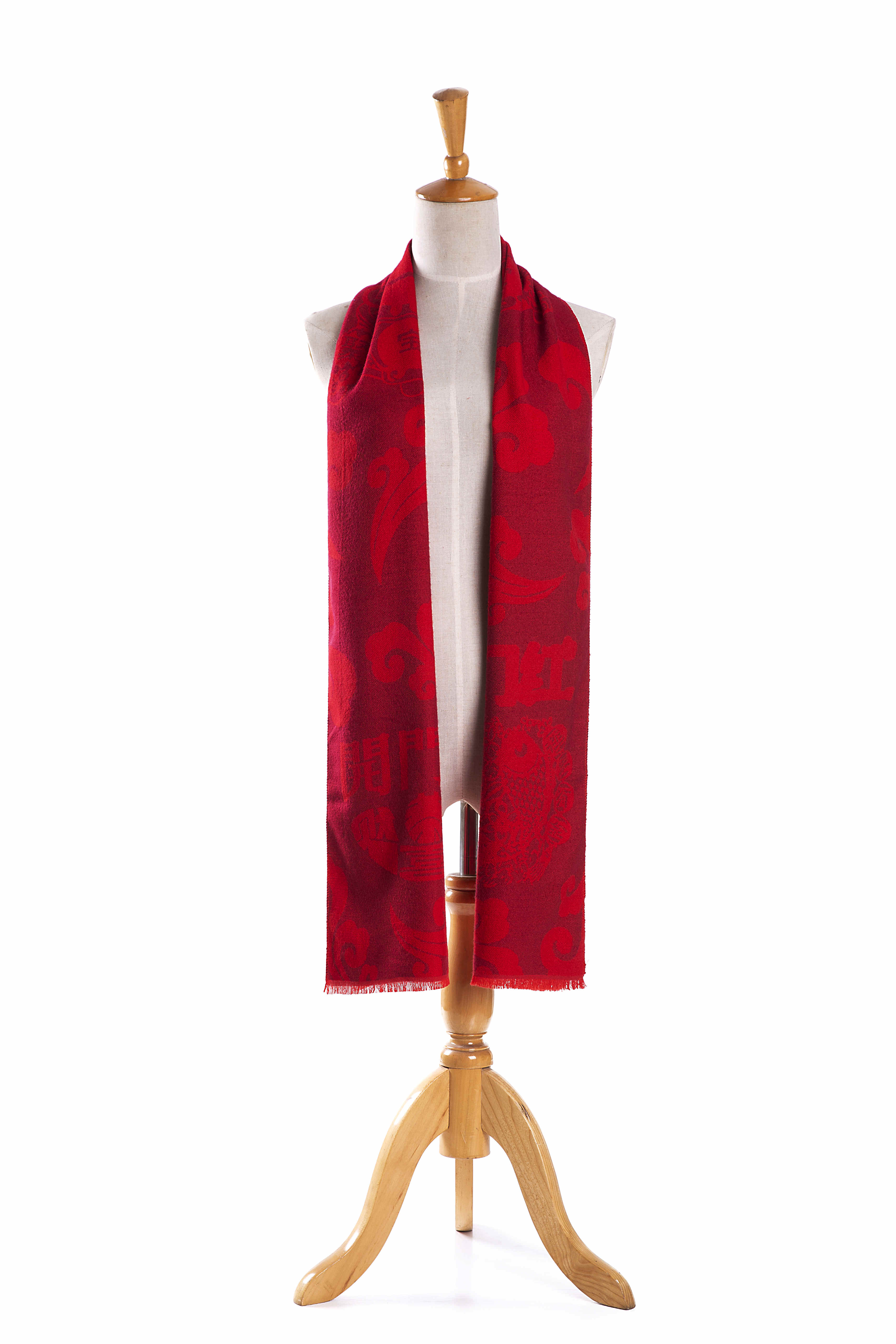 140g jacquard red scarf GT3-scarf 6