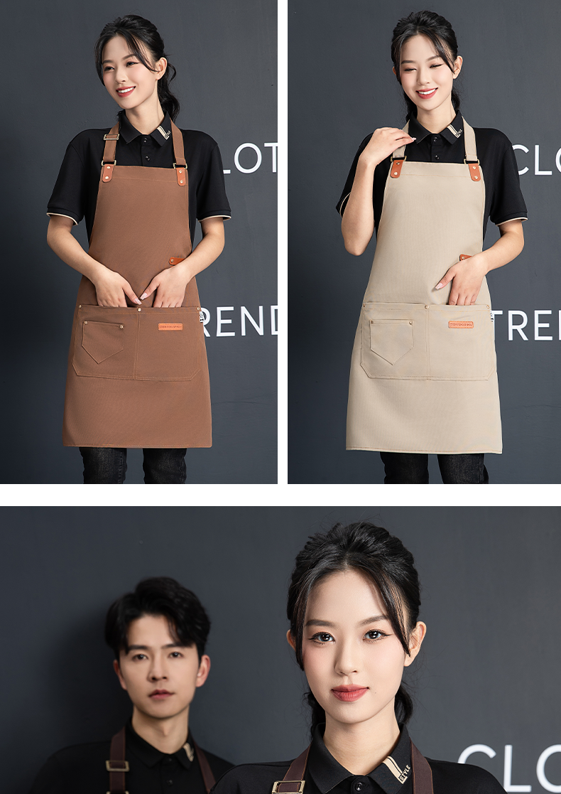 Adjustable halter neck waterproof canvas apron U01-F15