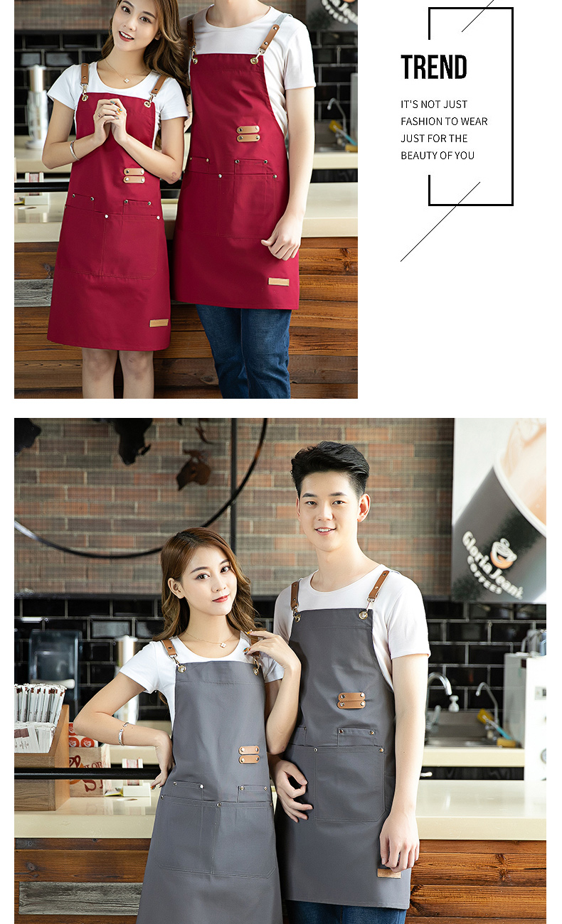 Quality denim bib apron H20-19-181 canvas