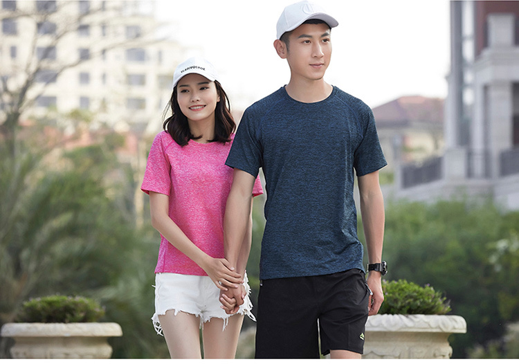 Quick-drying solid color sports round neck short-sleeved T-shirt men KB-8912