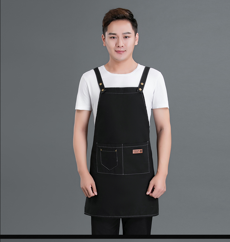 Cotton canvas double buckle adjustable shoulder apron N01-20D338-20D340