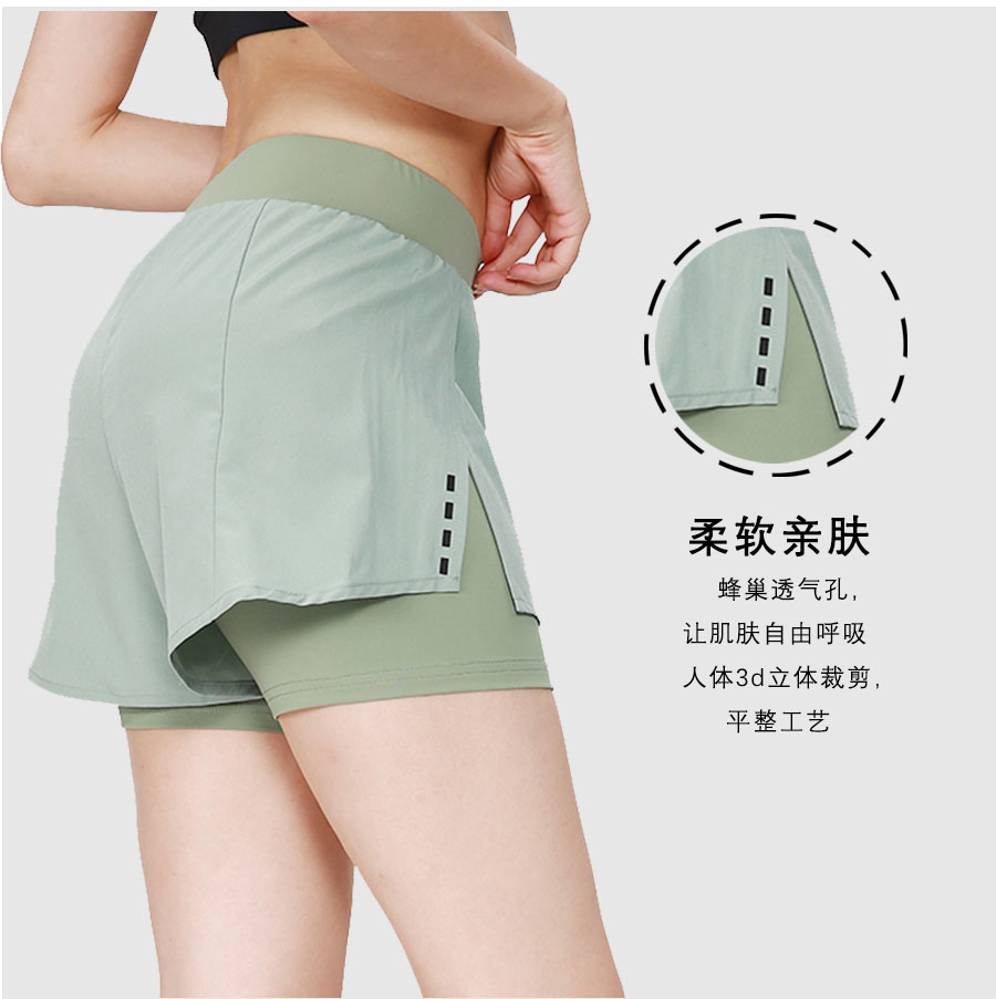 Fake two-piece outdoor exercise shorts for women D26-X8