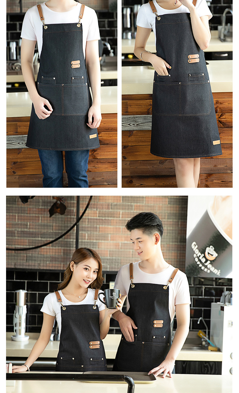 Quality denim bib apron H20-19-181 denim style