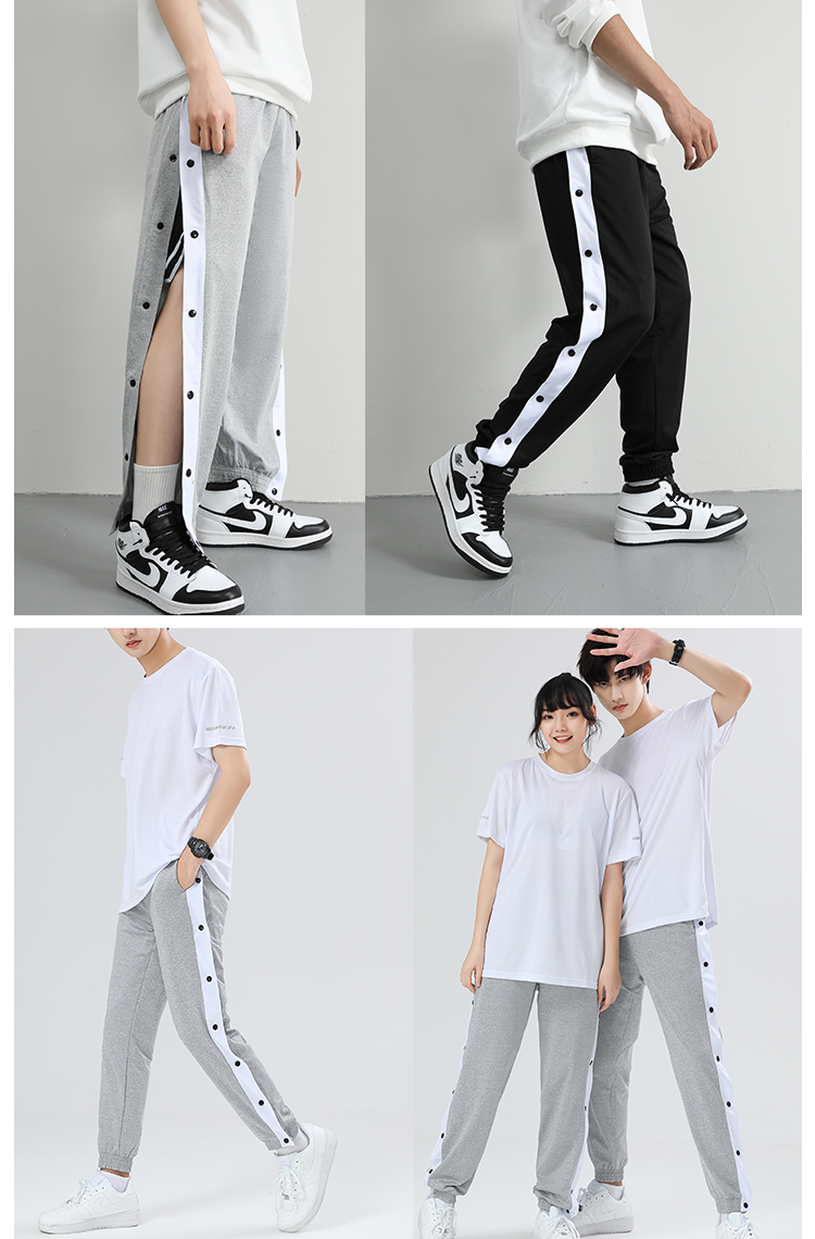 250g imitation cotton straight-tube side button-down sweatpants (European size) GJ4-C825