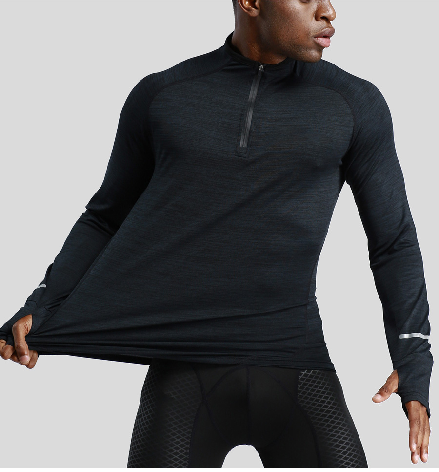 Cationic zipper stand collar sports outdoor exercise long sleeve tights universal style D26-42