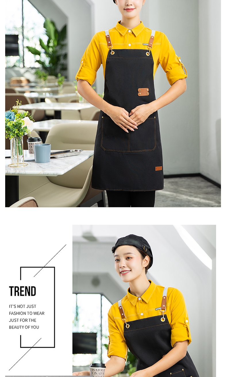 Net celebrity canvas waterproof and dirt-resistant adjustable shoulder apron H20-A21-1932