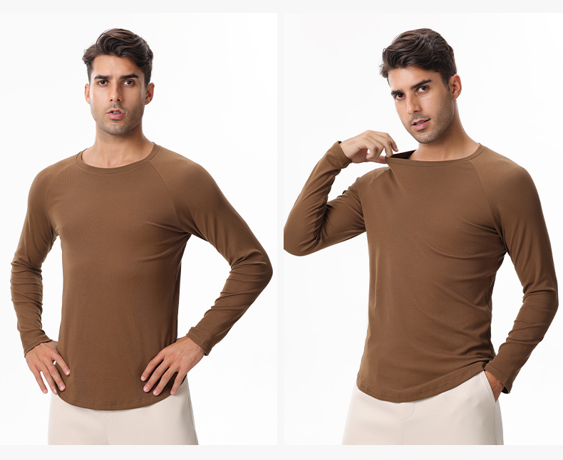 Round neck casual sports long sleeve top GB5-C132