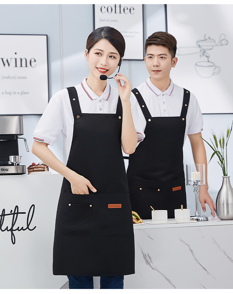 Cross strap workwear anti-wrinkle waterproof apron U01-A55