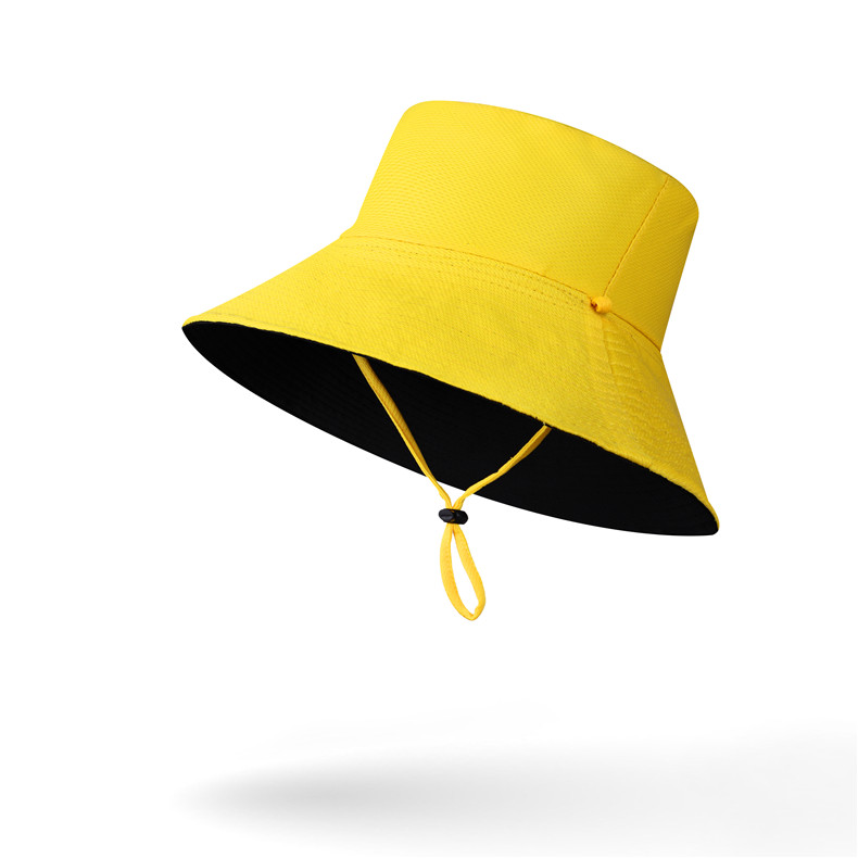 Bucket hat series double-sided large brim sun hat with adjustable windproof rope D27-CZD132