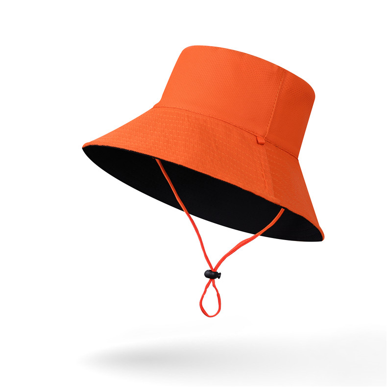 Bucket hat series double-sided large brim sun hat with adjustable windproof rope D27-CZD132