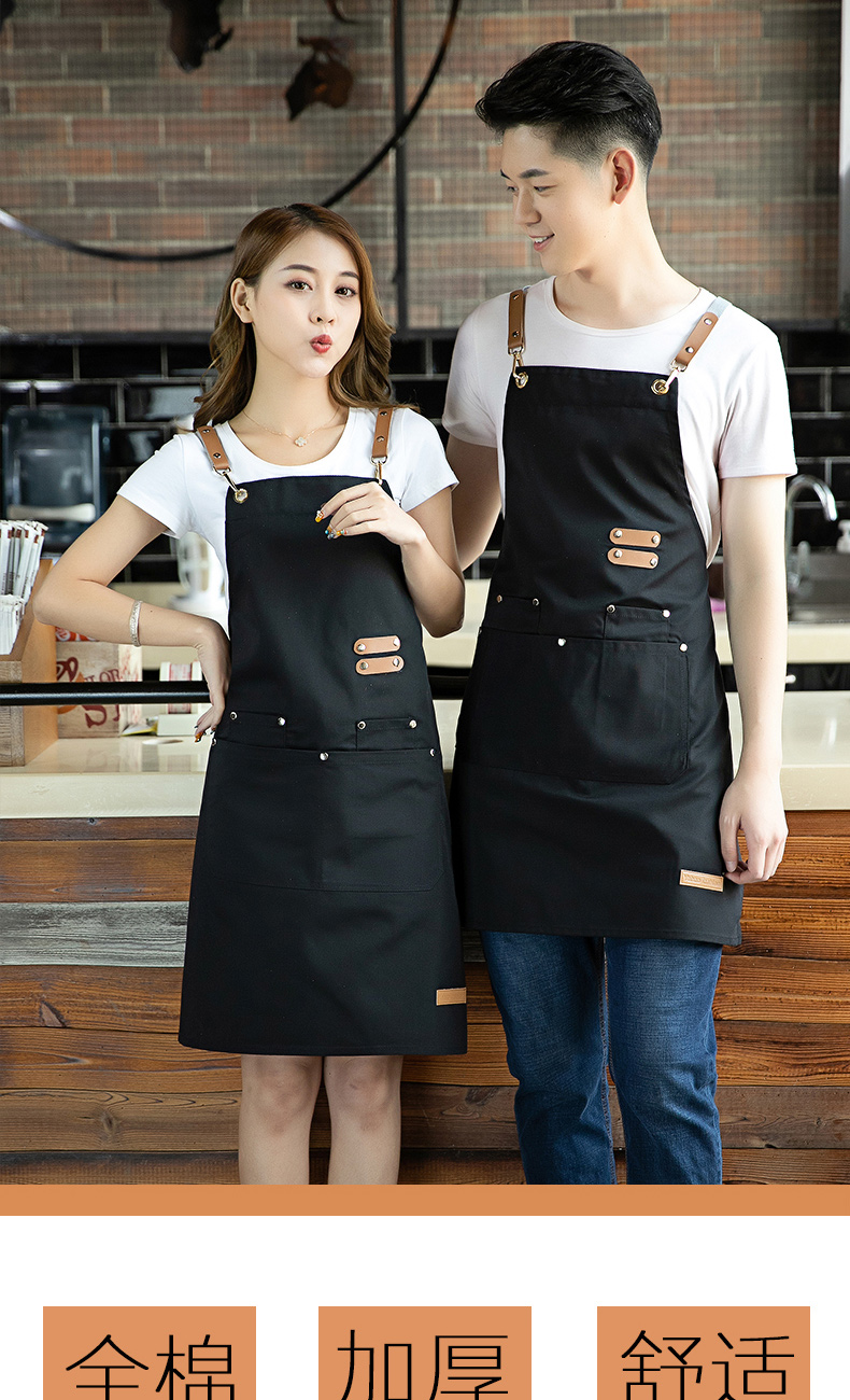 Quality denim bib apron H20-19-181 canvas