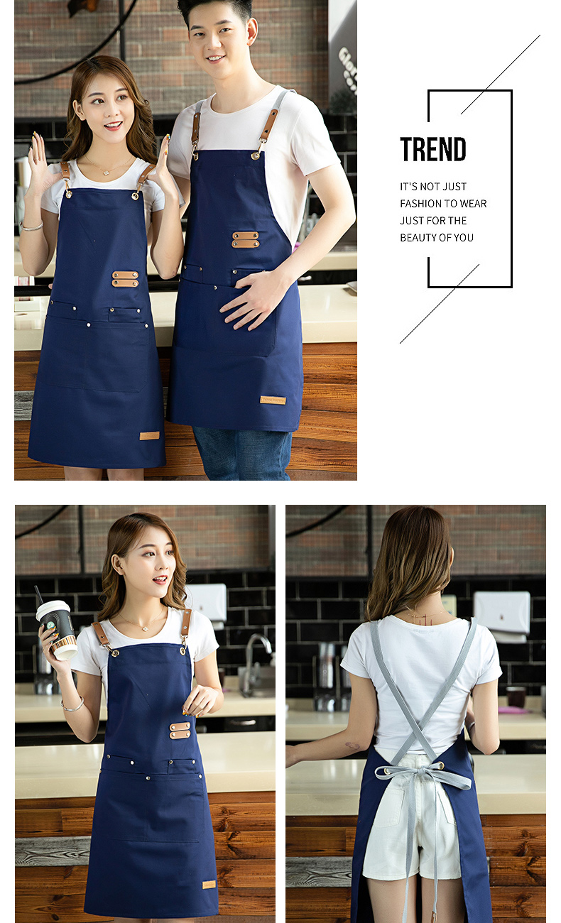 Quality denim bib apron H20-19-181 canvas