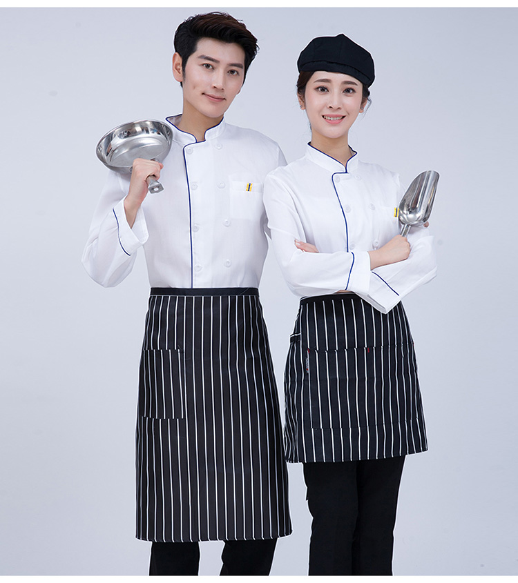 Chinese restaurant chef striped apron H03-513