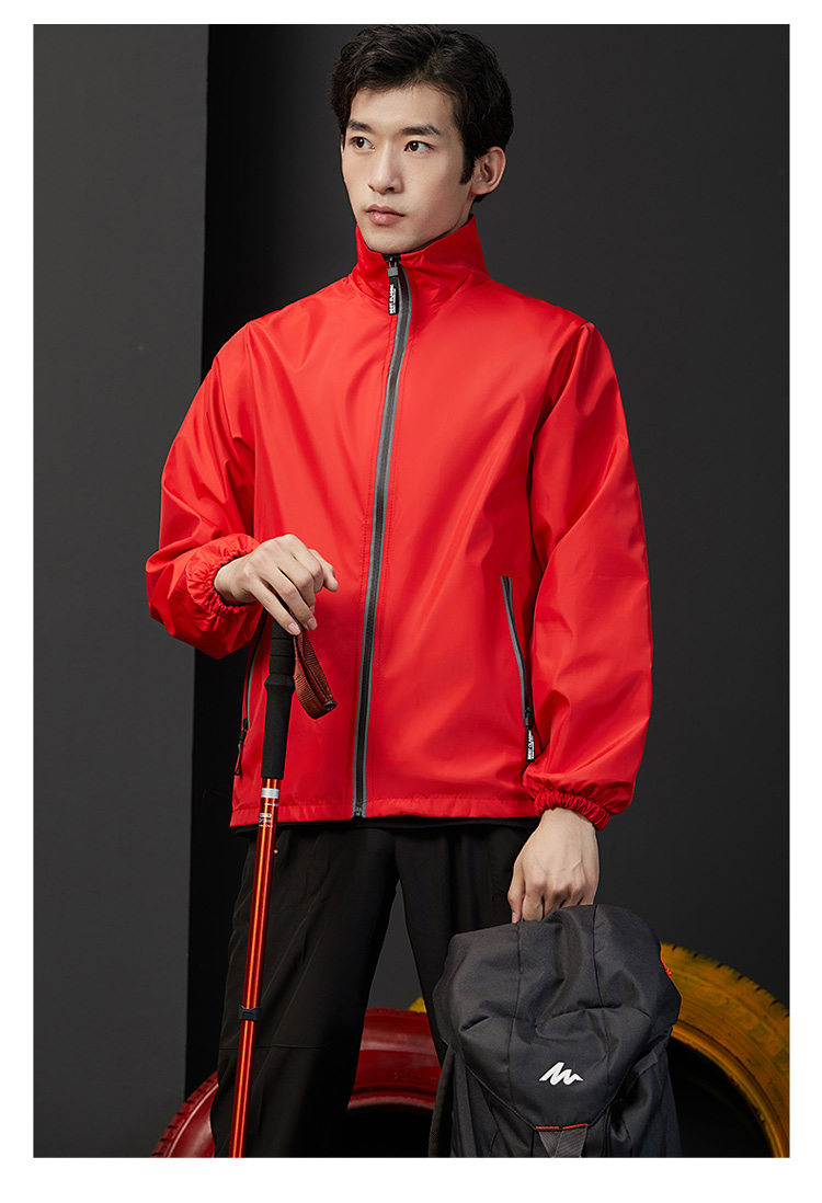 Reflective zipper thin stand collar jacket SNS-2015