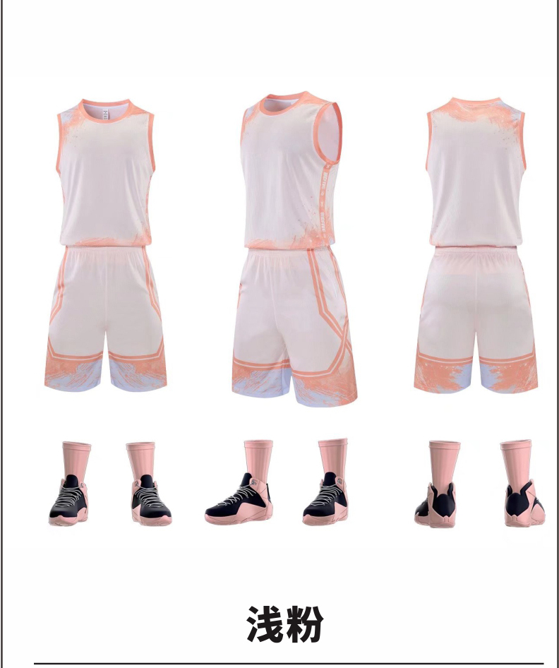 Sweat-absorbent breathable round neck basketball uniform suit 176-L048