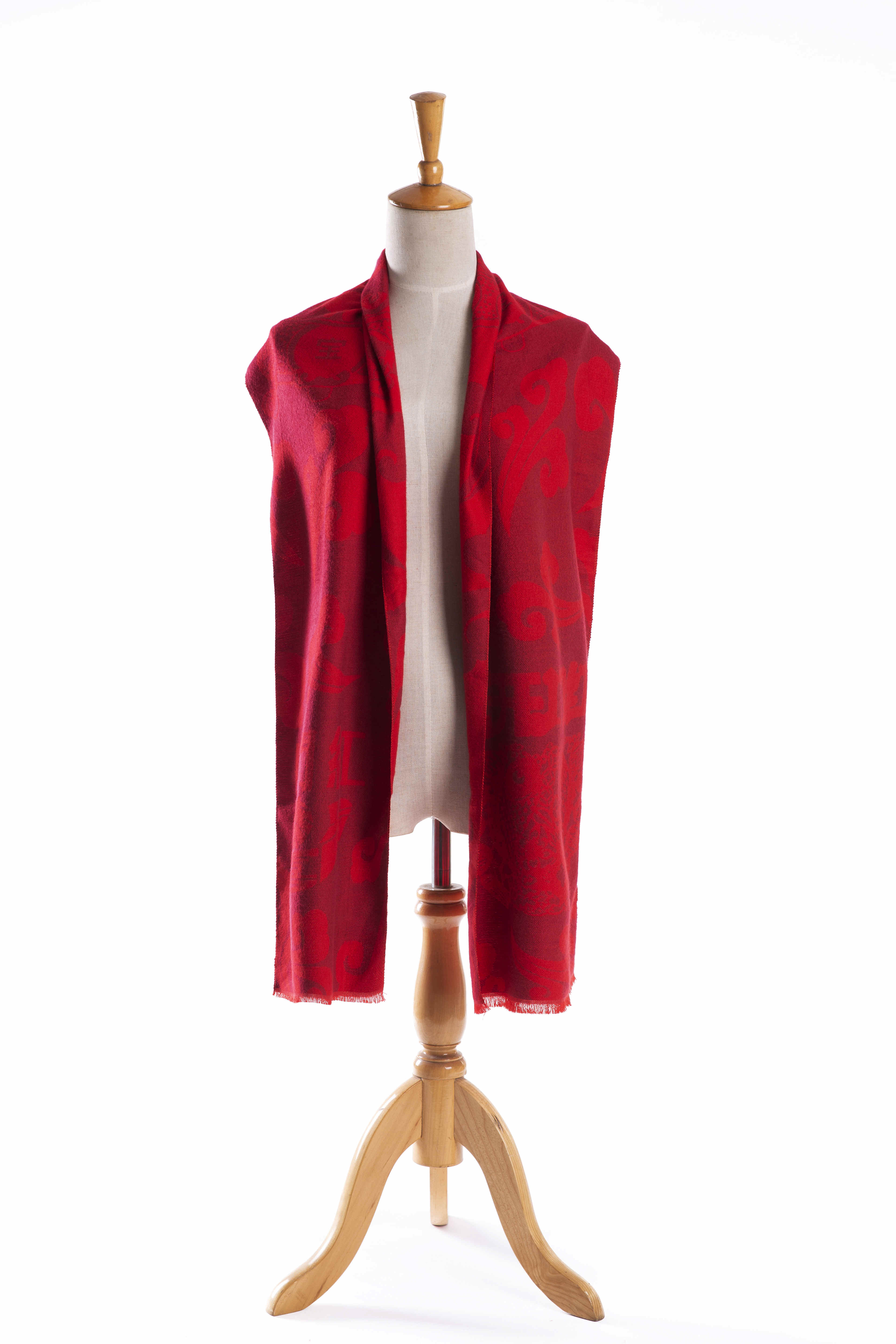 140g jacquard red scarf GT3-scarf 6