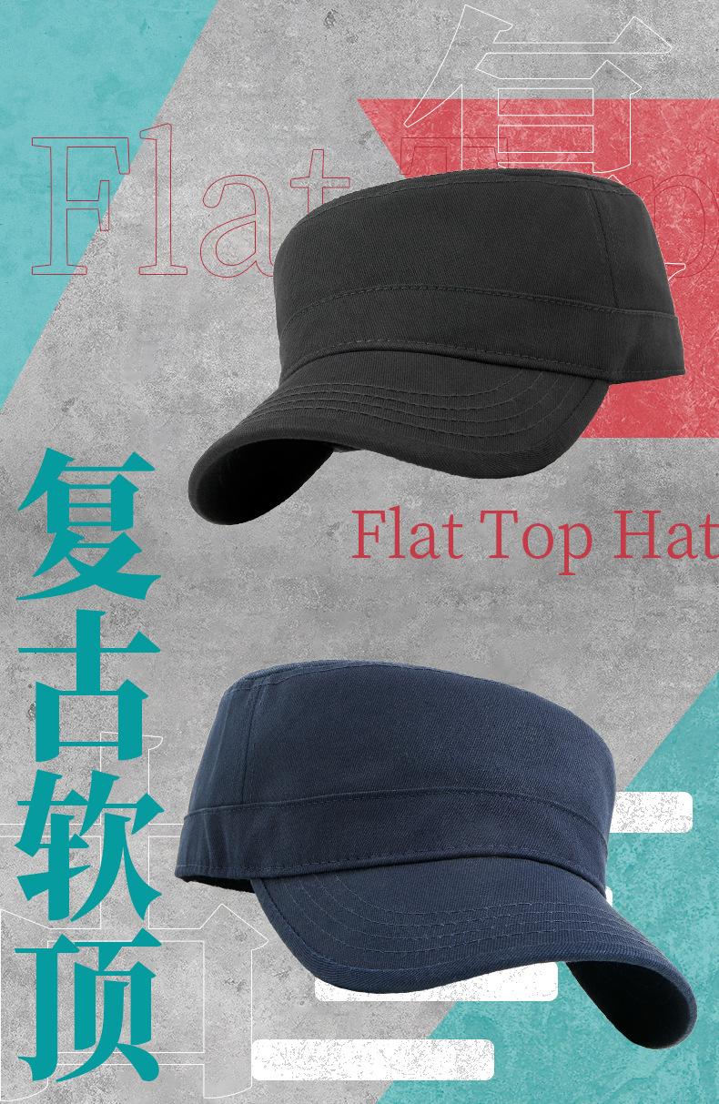 Retro soft top flat cotton military cap cap GJ5-CPA190