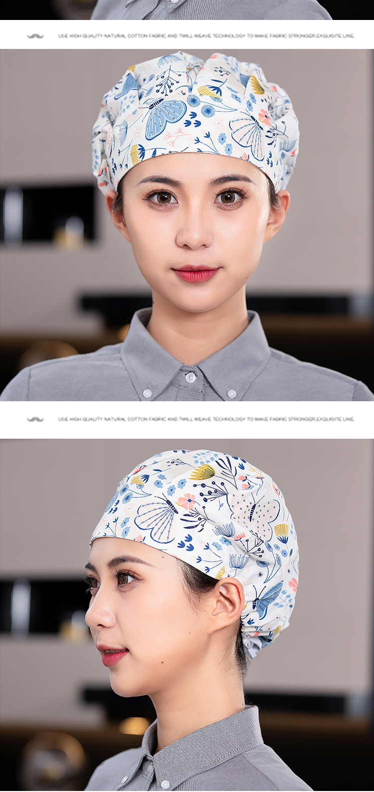 Korean style folding polyester elastic work cap N01-801-827