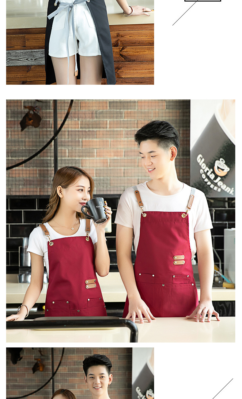 Quality denim bib apron H20-19-181 canvas