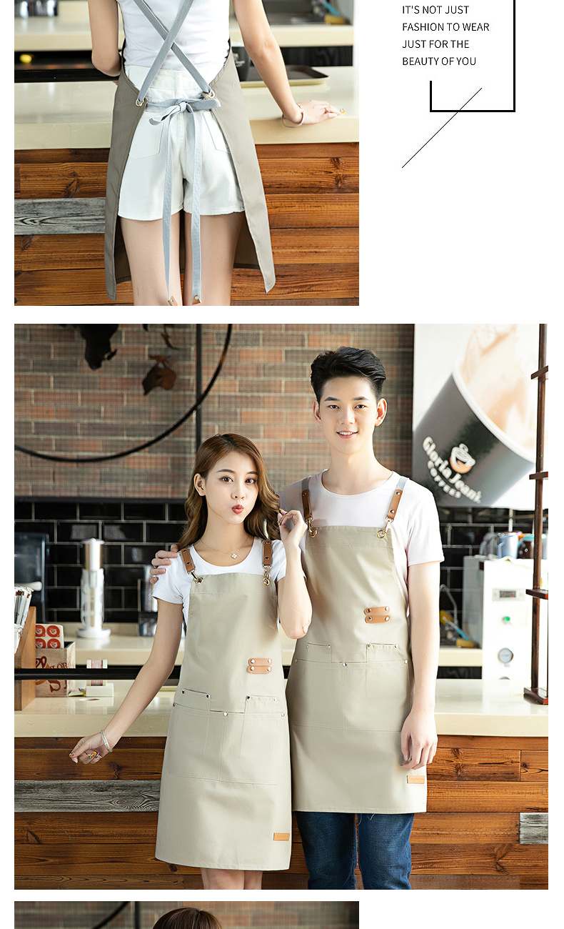 Quality denim bib apron H20-19-181 canvas