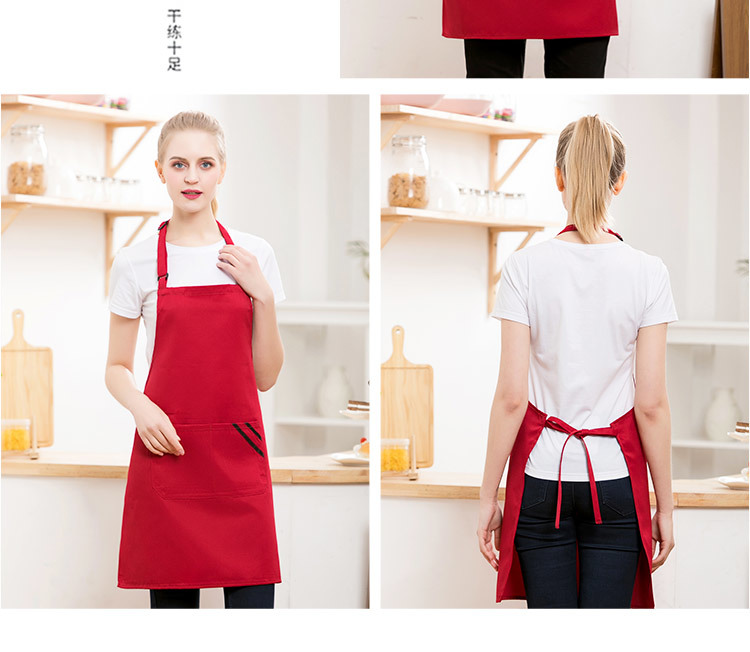 Workwear oblique two-bar milk tea shop waiter halter neck apron H01-204