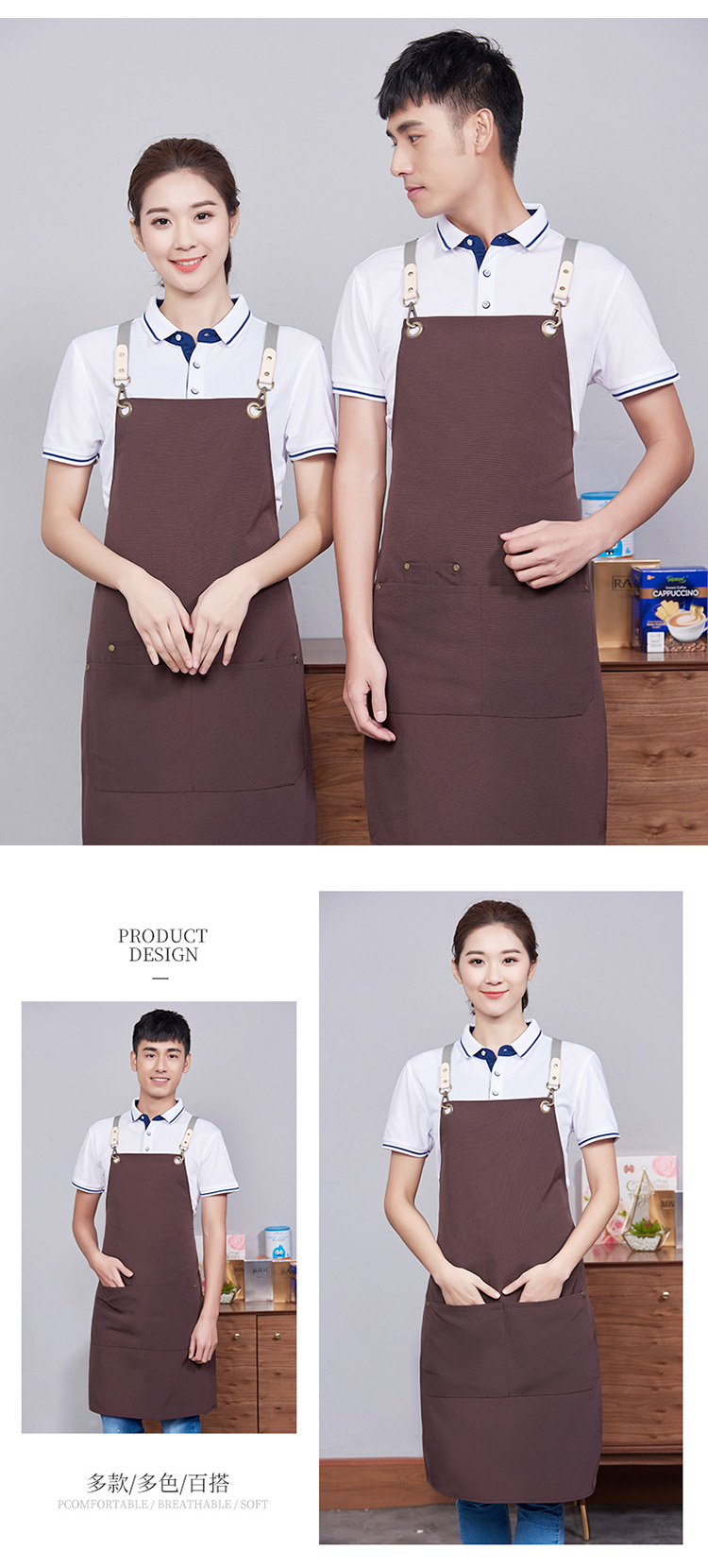 Canvas cross work clothes waiter apron H15-928