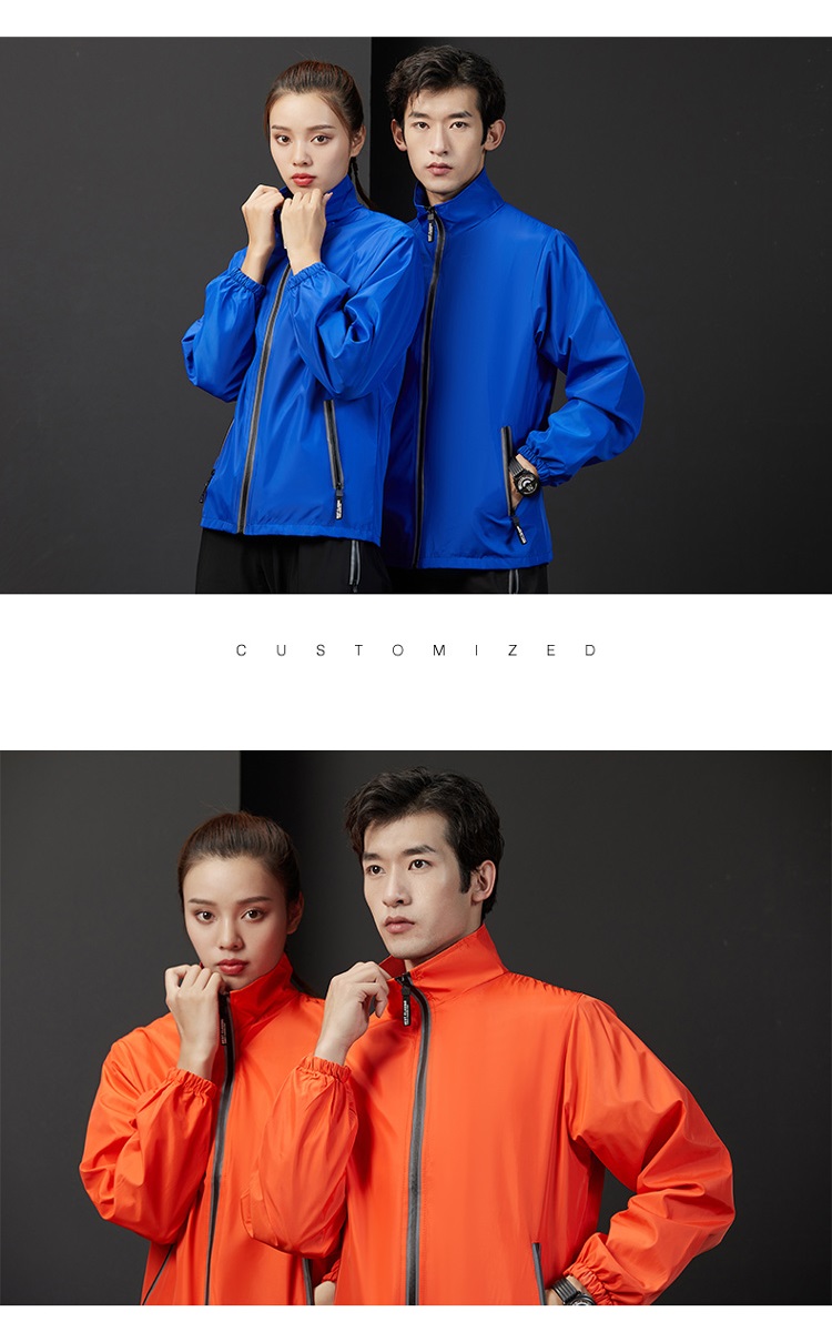 Reflective zipper thin stand collar jacket SNS-2015