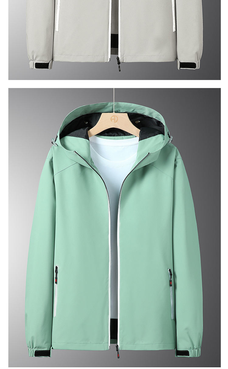 Reflective Strip Water-Repellent Velcro Hooded Jacket Women KL-XL12020 Women