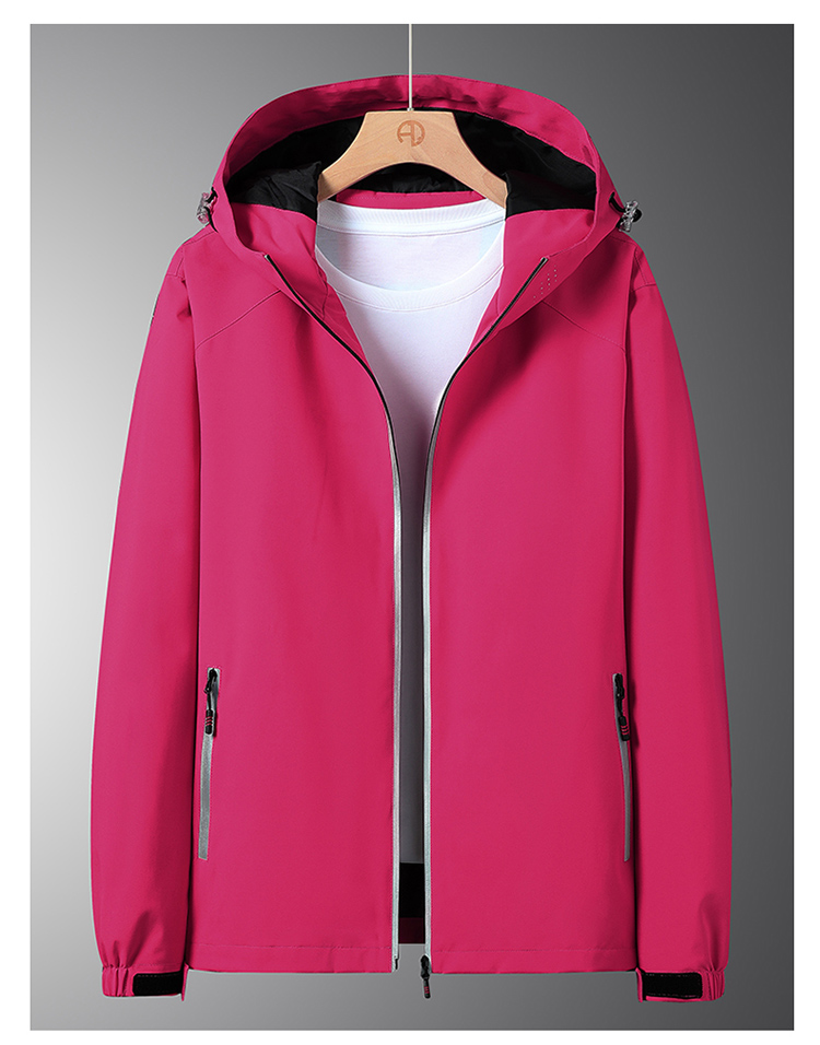 Reflective Strip Water-Repellent Velcro Hooded Jacket Women KL-XL12020 Women