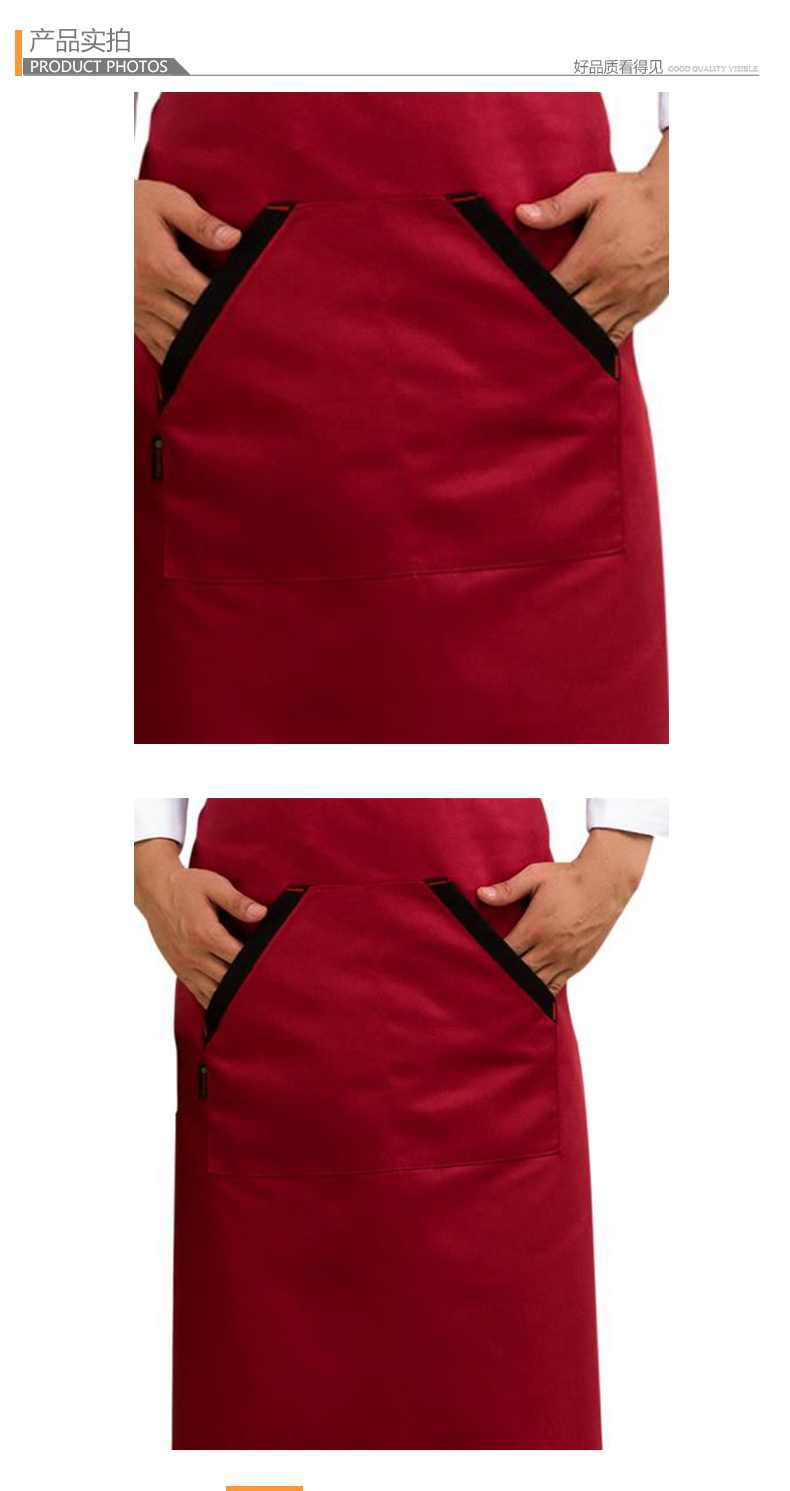 Workwear waterproof kitchen anti-fouling and anti-wear binding half-length apron V01-221