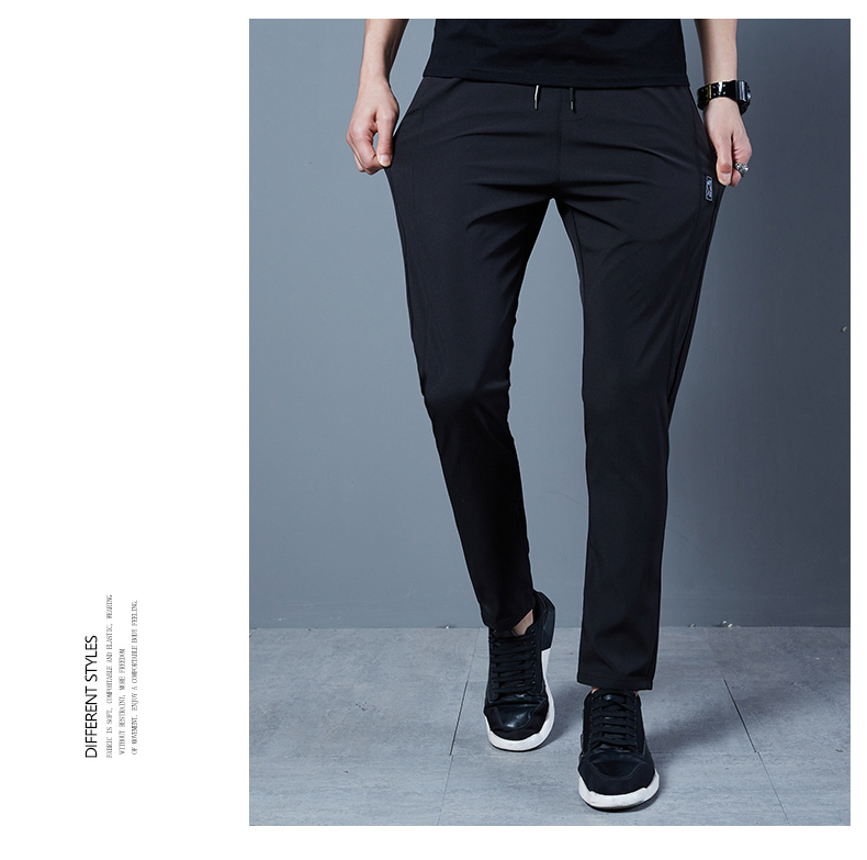 Solid color thin men casual sports trousers KD2-ZY8022