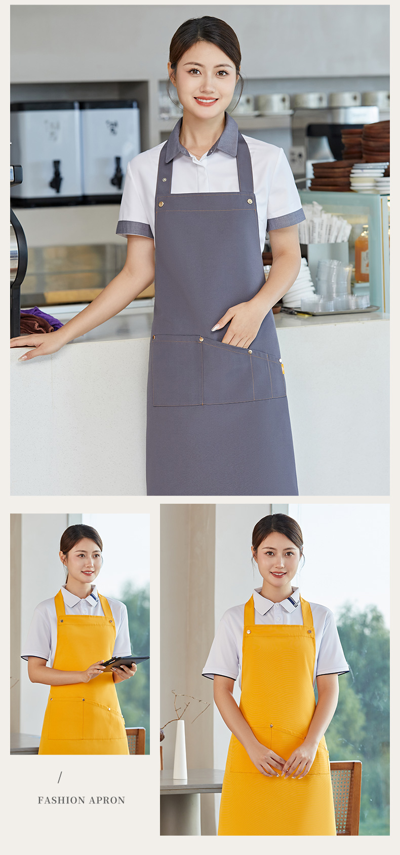 Back tie shoulder apron upper body work clothes H15-F2362