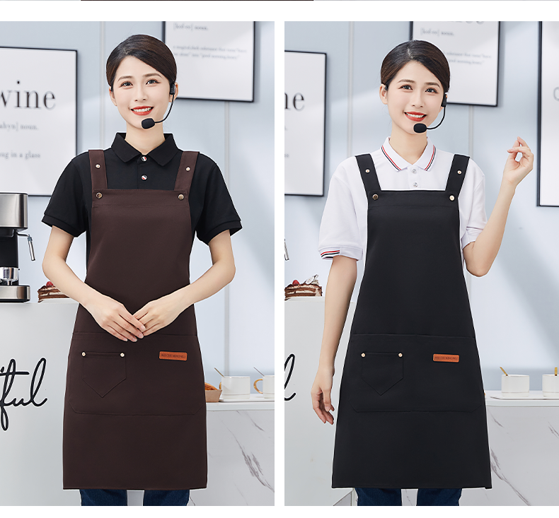 Cross strap workwear anti-wrinkle waterproof apron U01-A55