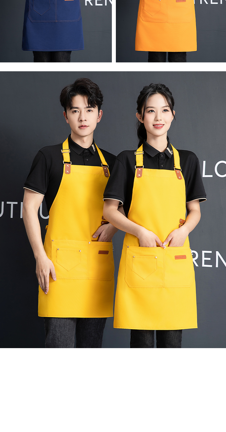 Adjustable halter neck waterproof canvas apron U01-F15