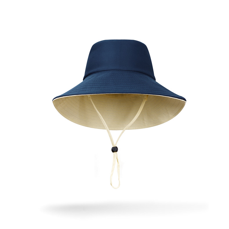 Bucket hat series double-sided large brim sun hat with adjustable windproof rope D27-CZD132