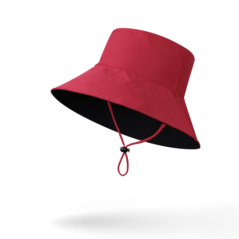 Bucket hat series double-sided large brim sun hat with adjustable windproof rope D27-CZD132