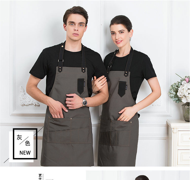 Multi-pocket halter apron H01-18862