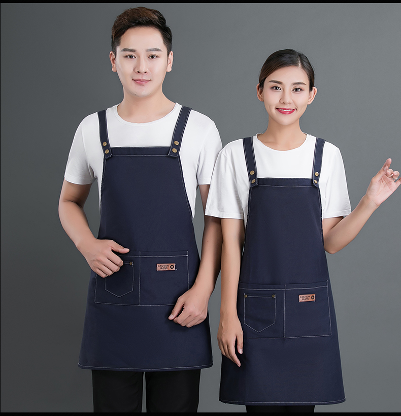 Cotton canvas double buckle adjustable shoulder apron N01-20D338-20D340