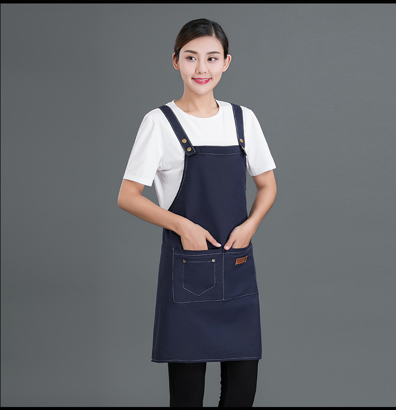 Cotton canvas double buckle adjustable shoulder apron N01-20D338-20D340