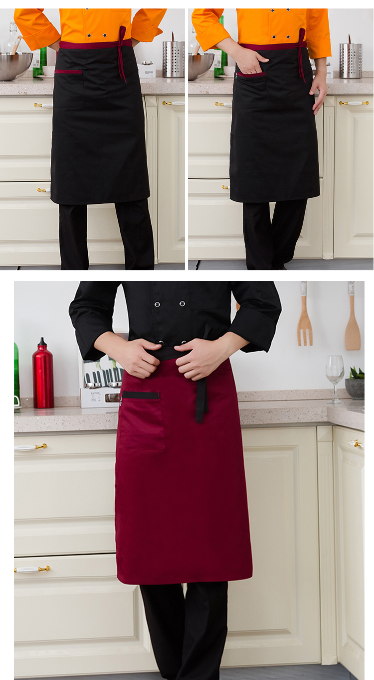 200g polyester cotton thick twill half-length apron YZ03-203