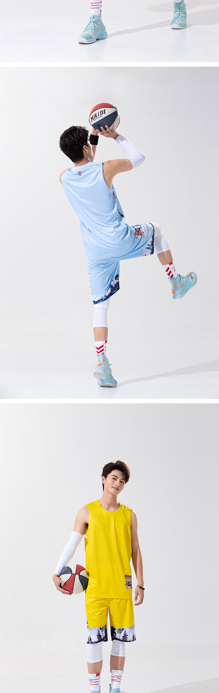 Round neck printed outdoor sports basketball suit 210-B210 adult