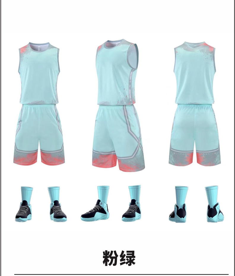 Sweat-absorbent breathable round neck basketball uniform suit 176-L048