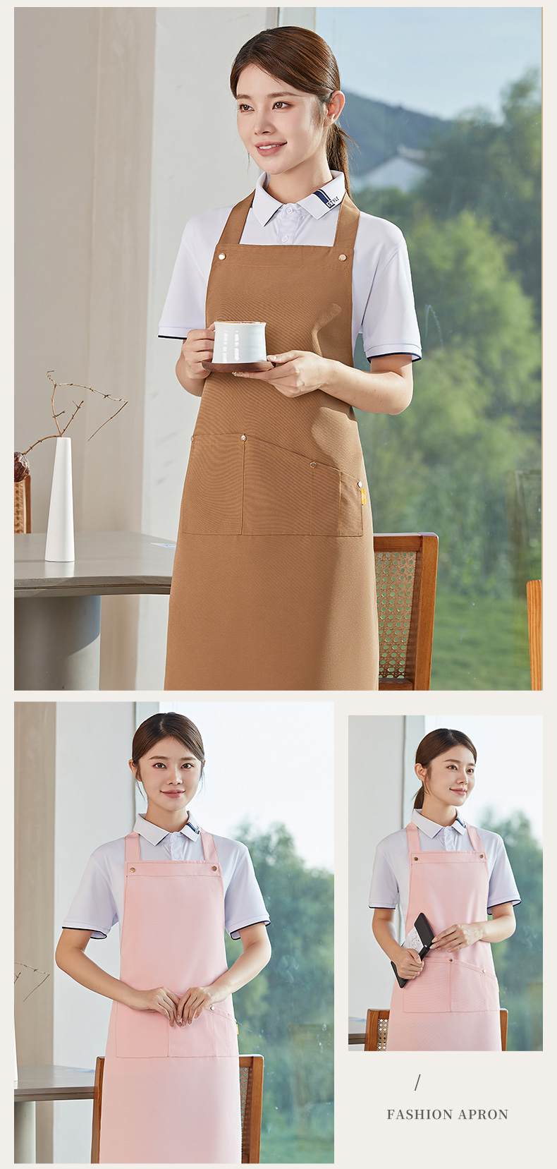 Back tie shoulder apron upper body work clothes H15-F2362